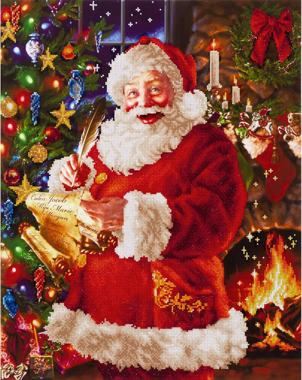 DIAMON DOT Santa' Lis Diamon Paintin Kit fo Adult Diamon Ar Kit Relaxin Creativ Craf Ki wit Dot Gems