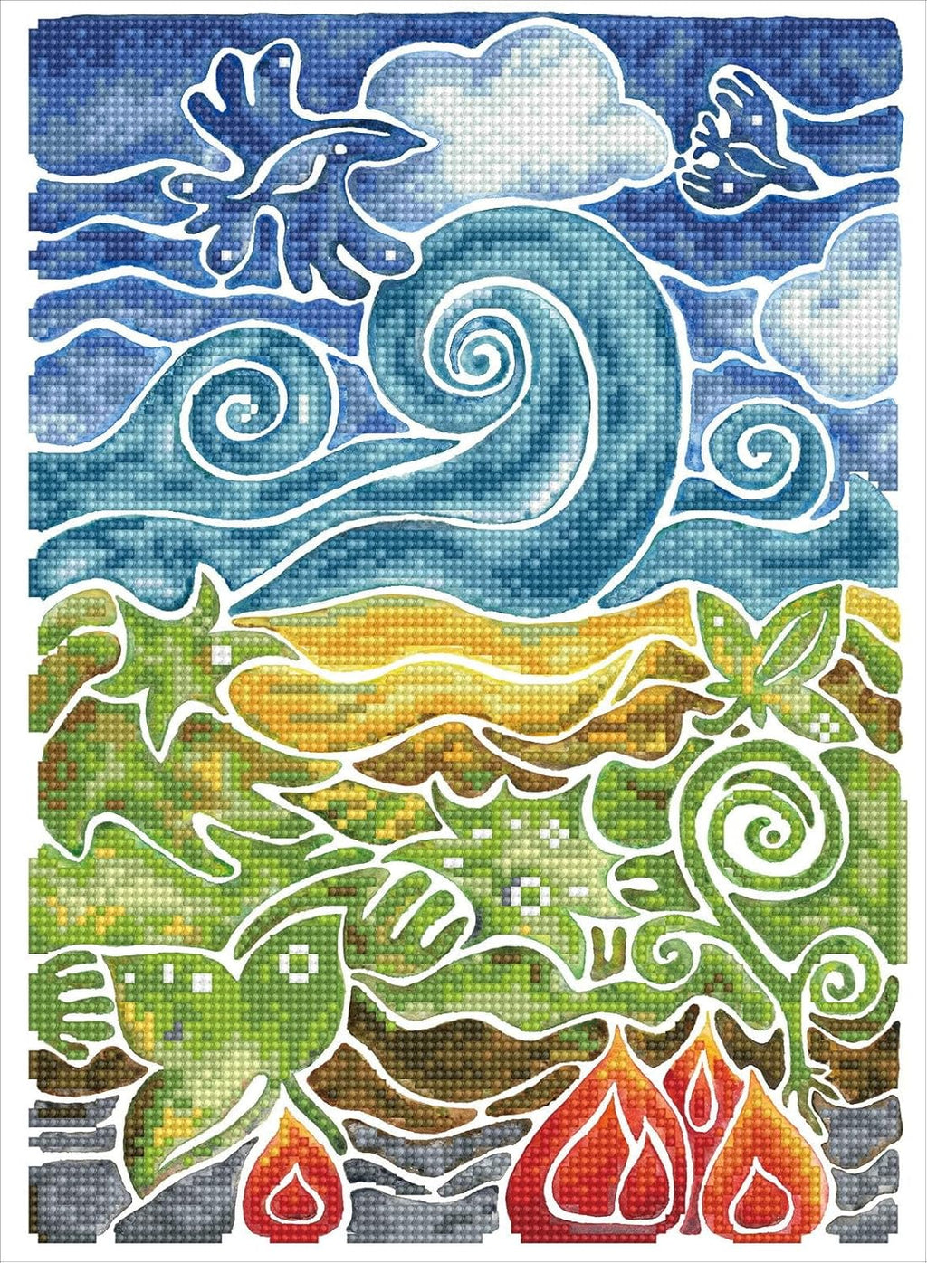 DIAMON DOT Natura Wonder Mosai Landscap Diamon Paintin Kit fo Adult Diamon Ar Kit Relaxin Creativ Craf Ki wit Dot Gem 14.6inchx10.6inch