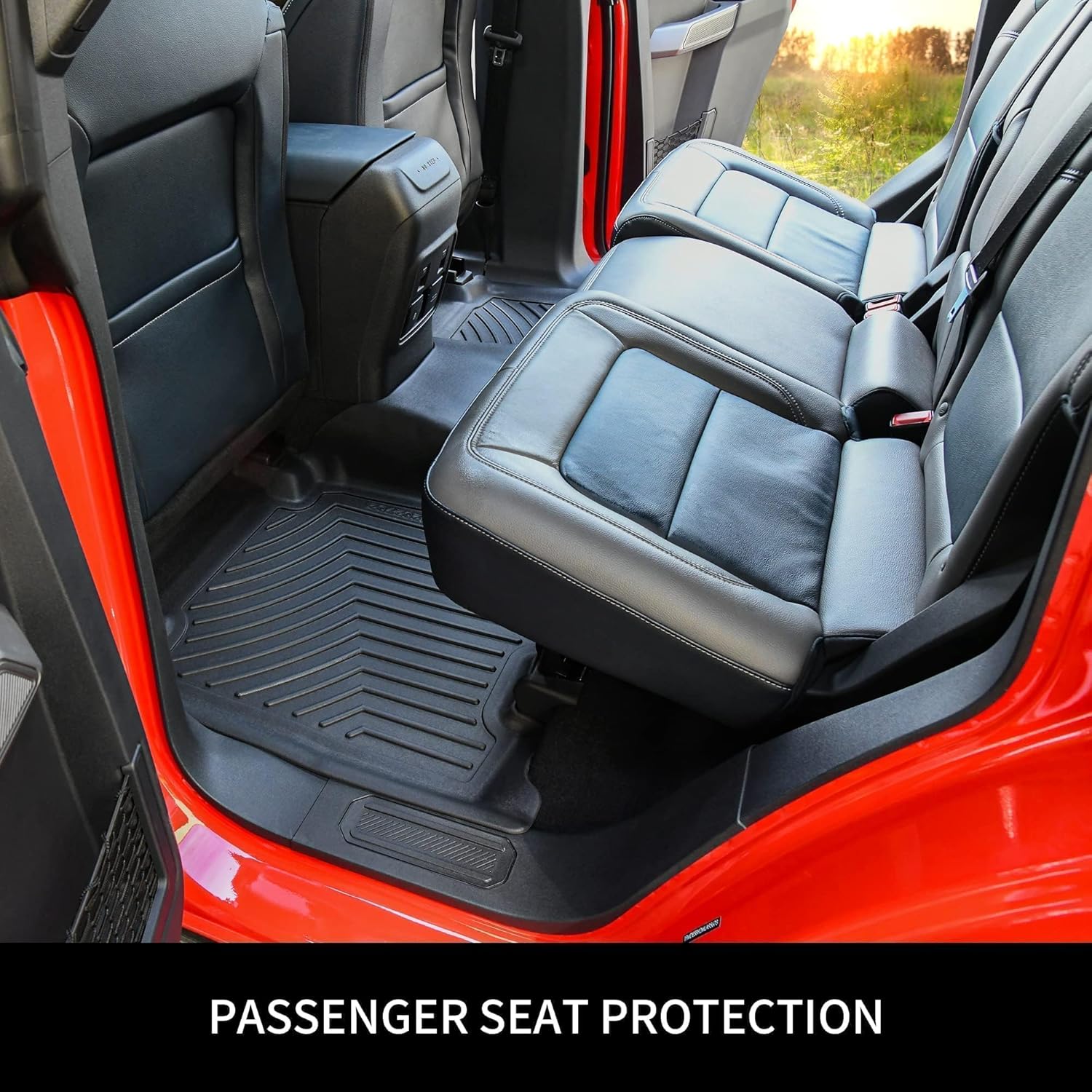 OEDRO Floor Mats Fits for 2014-2018 Chevrolet Silverado/GMC Sierra 1500 Double Cab, 2019 Silverado LD/Sierra Limited; 2015-2019 2500HD/3500HD, All Weather Guard 1st and 2nd Row Custom Fit Liners