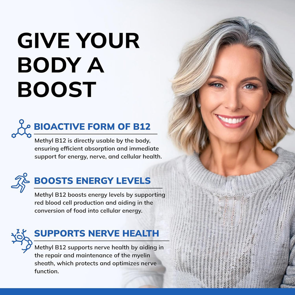 aSquare Nutritio Vitami B12-500 MC Supplemen wit Methylcobalami (Methy B-12 Ma Strengt Vitami 1 Suppor t Hel Boos Natura Energy Benefi Brai Hear Functio 12 Tablets
