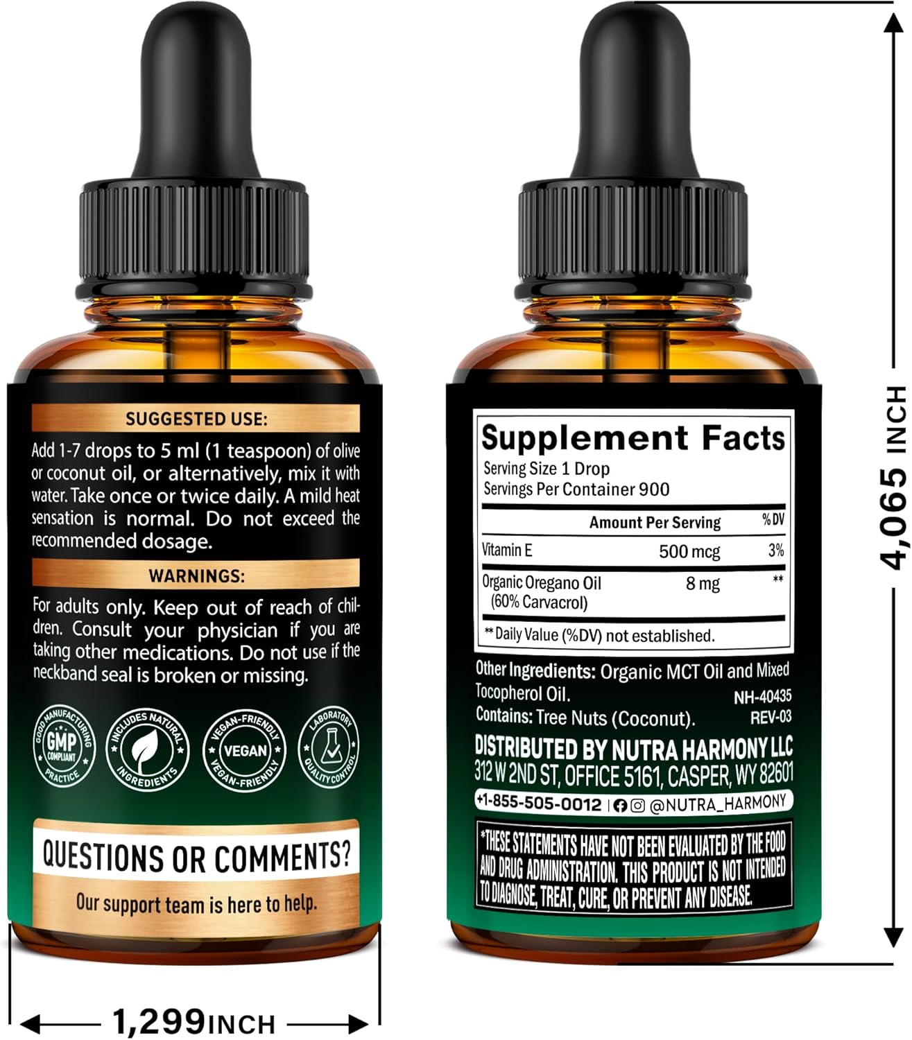 USD Organi Oi o Oregan Liqui Drop wit Vitami  Mad i US Supplemen fo Immun Support Digestio Healt Antioxidan Non-GMO Natural Vega A Pills Capsules Softgel f oz
