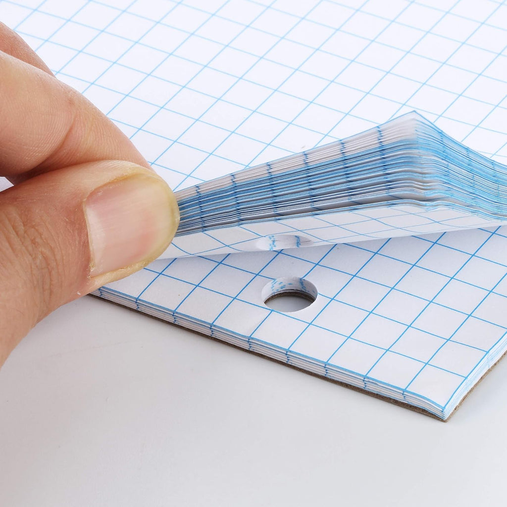 Graph Paper Pad 11inchx8.5inch, 5x5 Quad-Ruled Graph Paper, 5 Squares per Inch, Grid Paper Pad, 3-Hole Punched, 11 Inch x 8.5 Inch, 55 Sheets, White