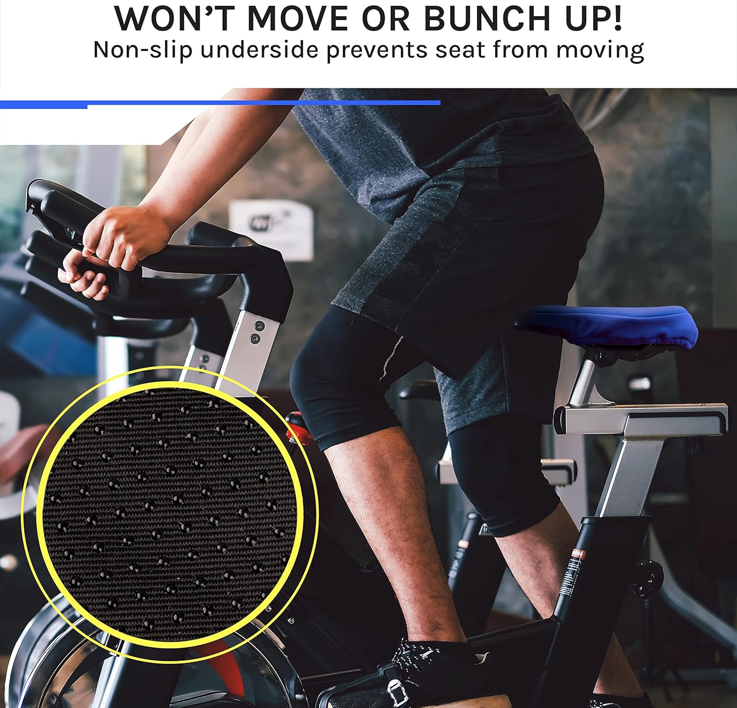 Domain Cycling Bike Seat Cushion - Ultimate Comfort, Fits Peloton Seat Cushion and Most Exercise and Spin Bikes, Padded Gel Bike Seat Cover to Make Peloton Bicycle Seat Comfortable, 10.5¡±x7¡±