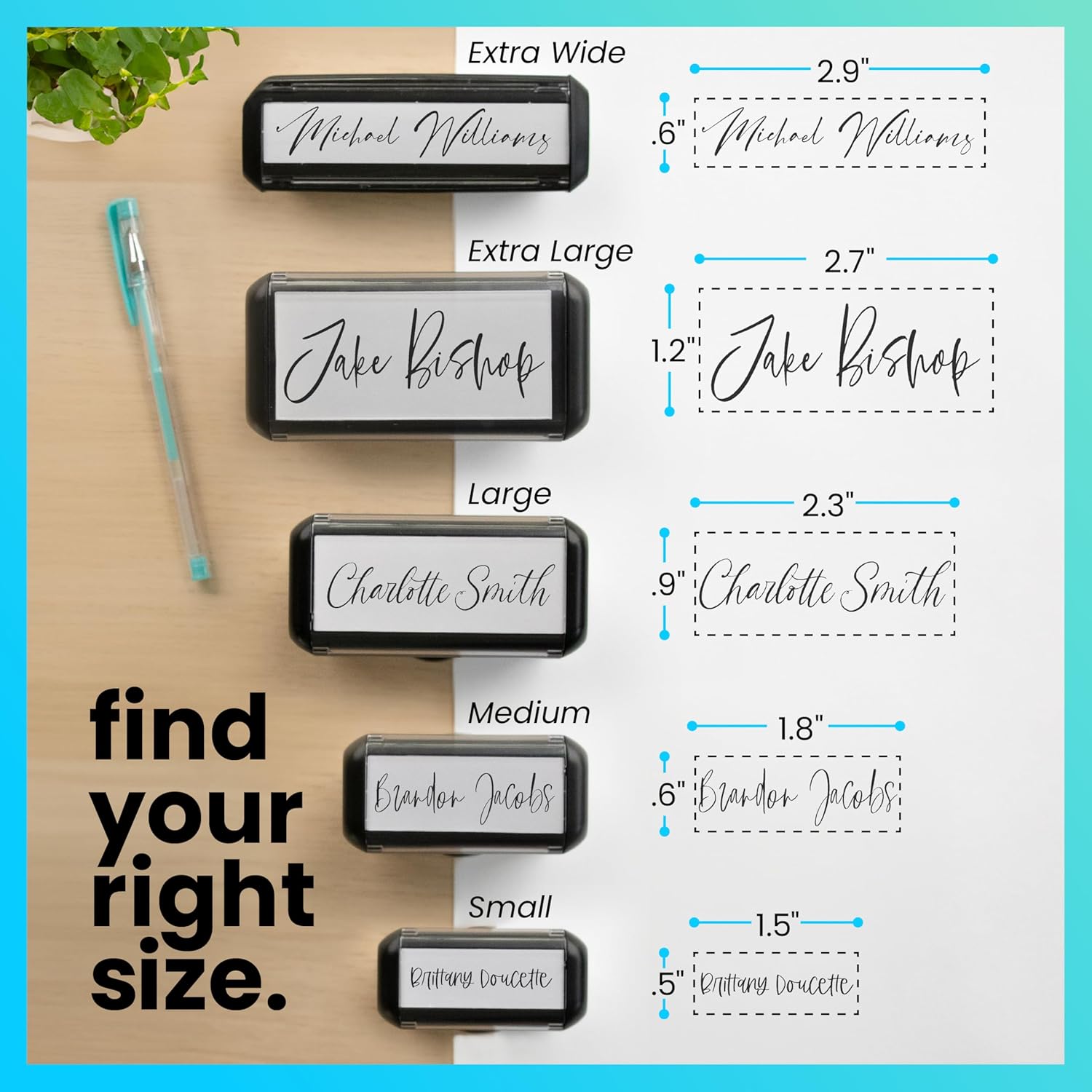 ExcelMark Custom Signature Stamp - Self Inking - Medium