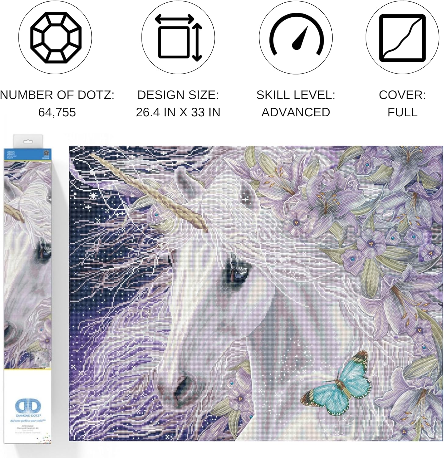 DIAMON DOT Lillicor Unicor Diamon Paintin Kit fo Adult Diamon Ar Kit Relaxin Creativ Craf Ki wit Dot Gem 26.4inchx33inch