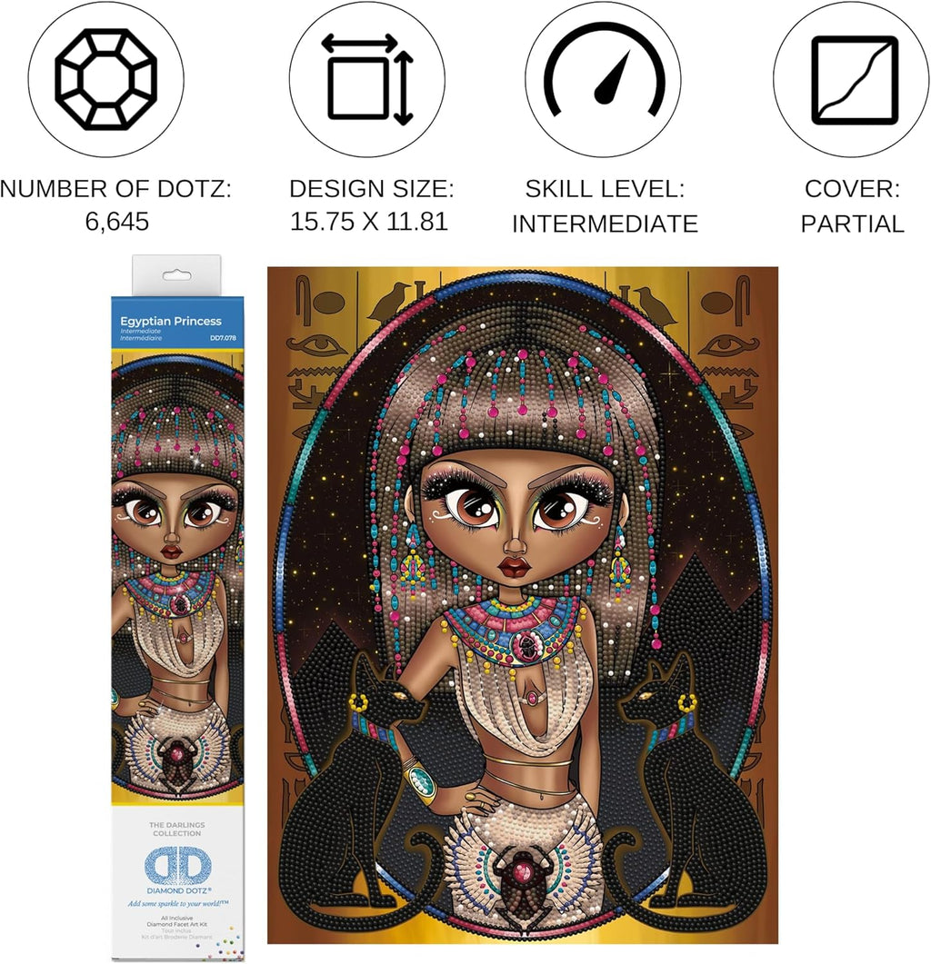 DIAMON DOT Egyptia Princes Wome Diamon Paintin Kit fo Adult Diamon Ar Kit Relaxin Creativ Craf Ki wit Dot Gem 15.8inchx11.8inch