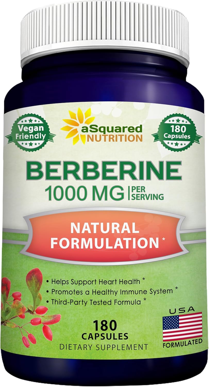 aSquare Nutritio Pur Berberin 1000m Supplemen 18 Veggi Capsules Natura Berberin Hydrochlorid HC Plus Ma Strengt 100 m (2 500mg) Poten Berberin Vega Extract