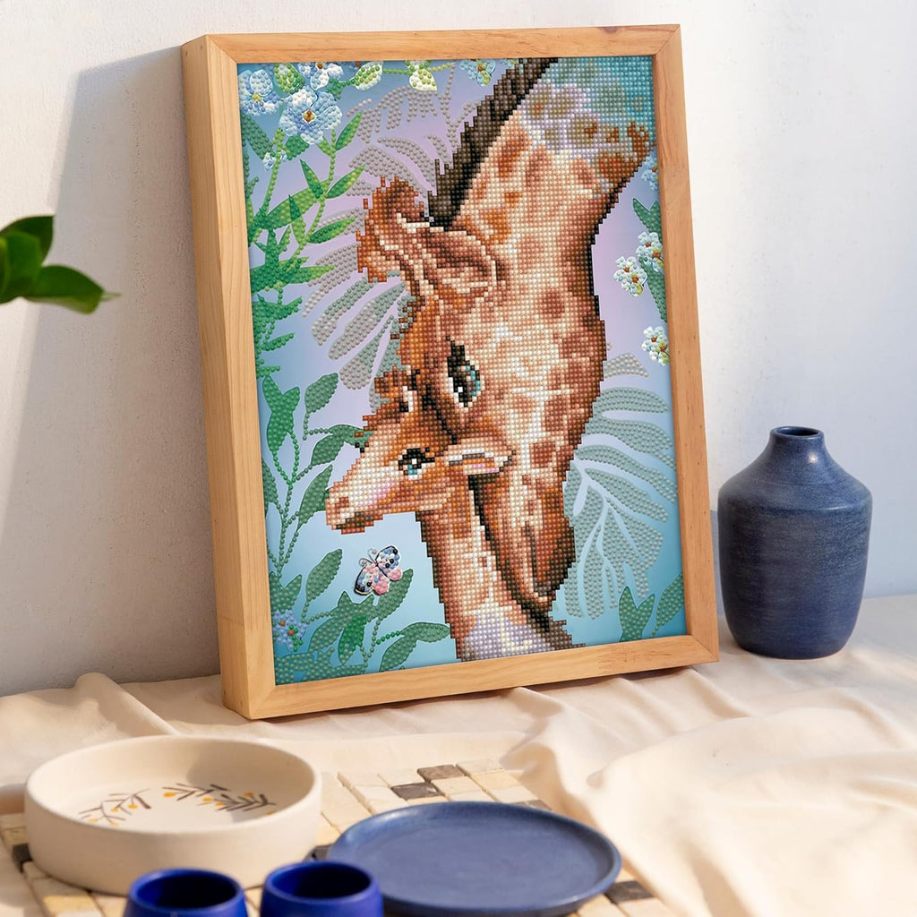 DIAMON DOT Guidin Lov Giraff Diamon Paintin Kit fo Adult Diamon Ar Kit Relaxin Creativ Craf Ki wit Dot Gem Giraff 10.6inchx13.8inch