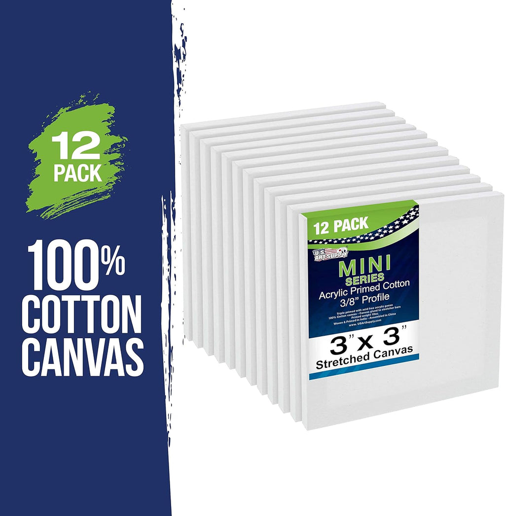 U.S Ar Suppl 3inc 3inc Stretche Canva wit 5inc Min Ease Ki (1 Pack Blac Woode A-Fram Tableto Displa Stand Min Ease Stan Smal Easel fo Display Smal Canvases Crafts Photos