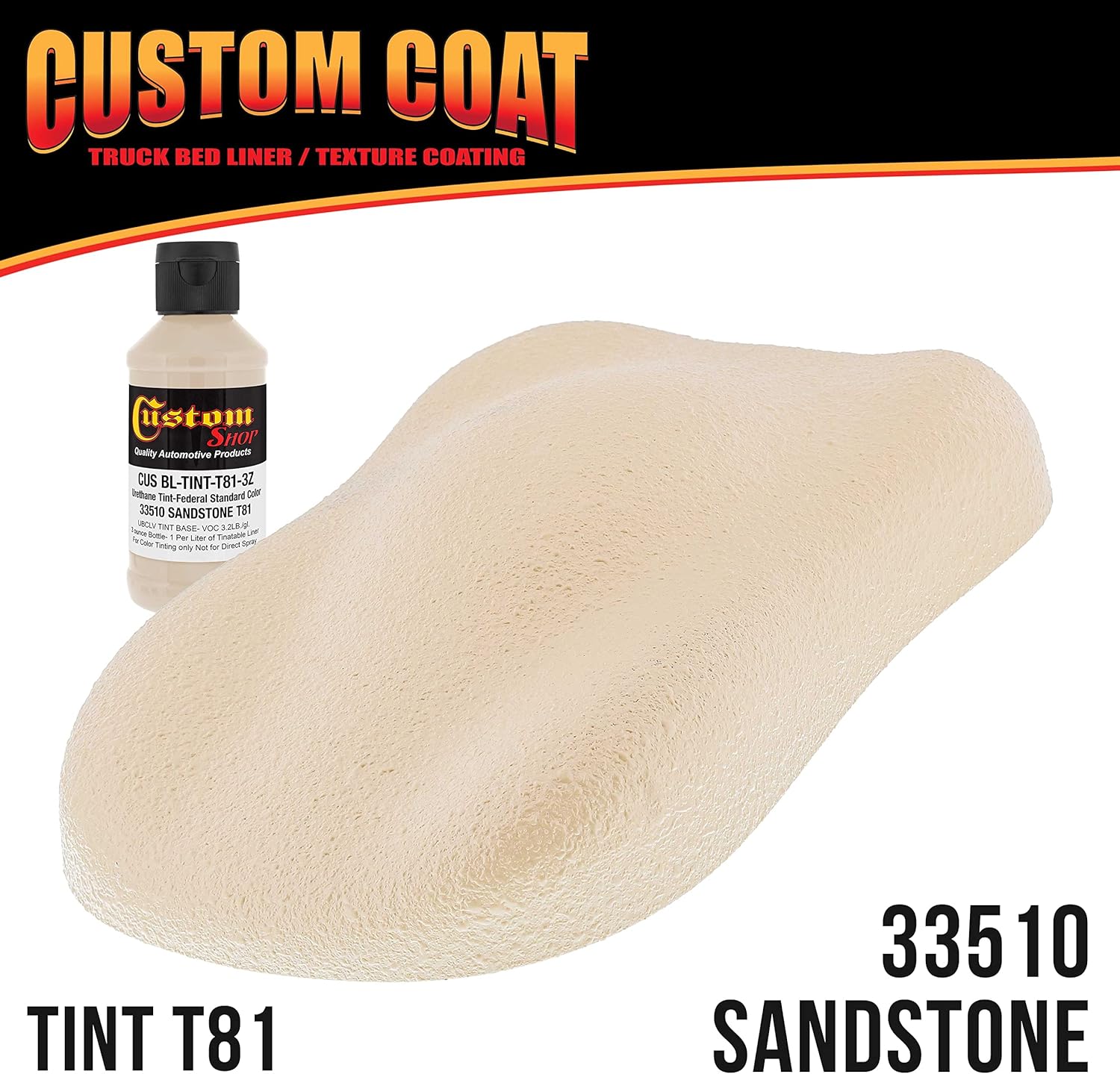 Custo Coa Federa Standar Colo 3351 Sandston T8 Urethan Roll-On Brush-O o Spray-O Truc Be Liner Gallo Ki wit Rolle Applicato Ki Texture Ca Aut Protectiv Coating
