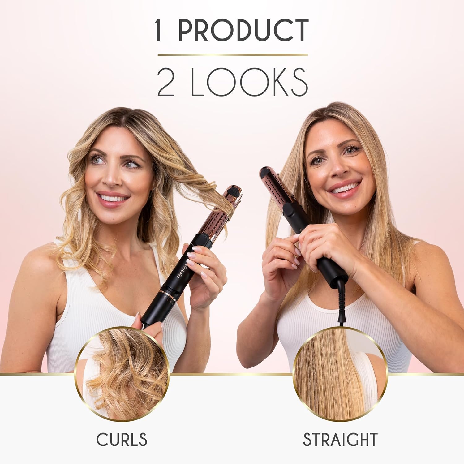 ELL BELLA Hai Straightene an Ai Curle i  Titaniu Fla Iro Curlin Iro i On Coolin Ai Vent t Effortlessl Loc i Styl Multipl Looks Professiona Salo Results