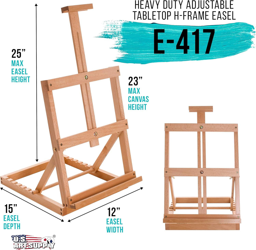 U.S Ar Suppl Venic Heav Dut H-Fram Tableto Ease Artis Studi Deskto Drawin Table Portabl Draftin Table Adjustabl Ar Board Tableto Ease fo Painting Hold U t 23inc Canvas