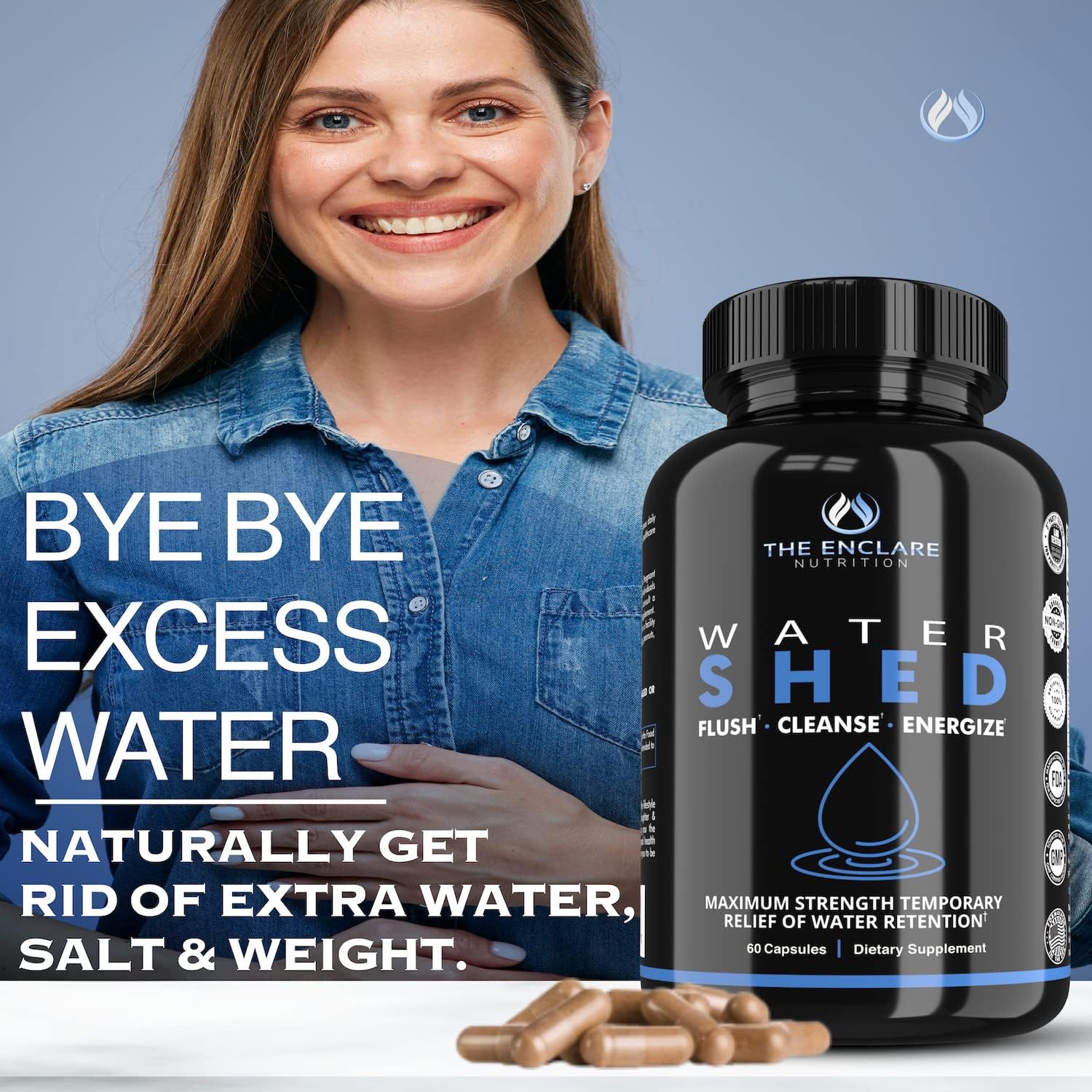 THE ENCLARE NUTRITION Water Pills - Diuretic Water Pills for Swollen Feet and Ankles Relief - for Women or Men - Edema Relief - for Weight, Liquid Retention, Swelling, Bloating & Fluid Balance (3)