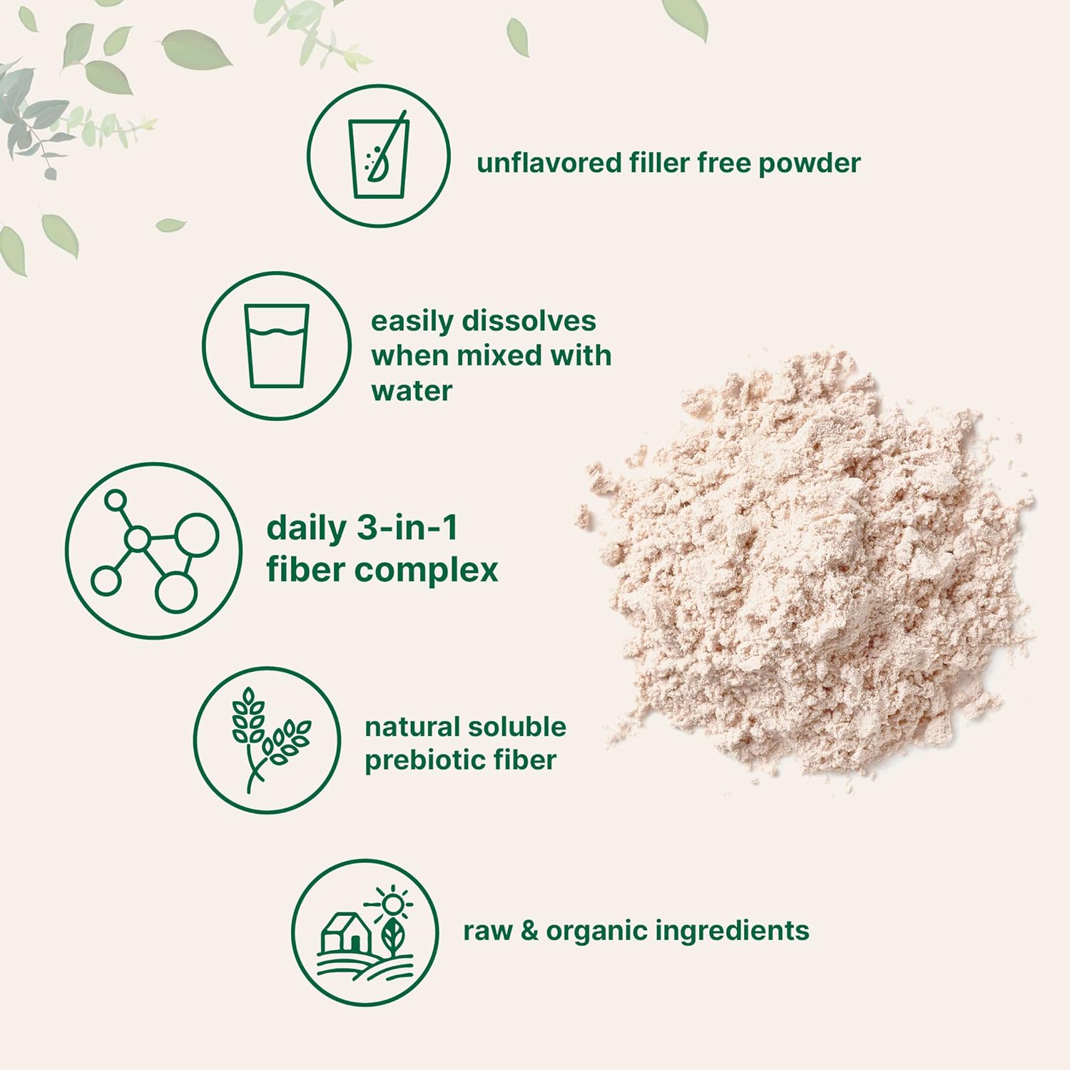 Micr Ingredient Organi Tripl Fibe Powder 2l Natura Prebioti t Suppor Digestiv Gu Healt Soluble Easil Digestibl Unflavored Vegan