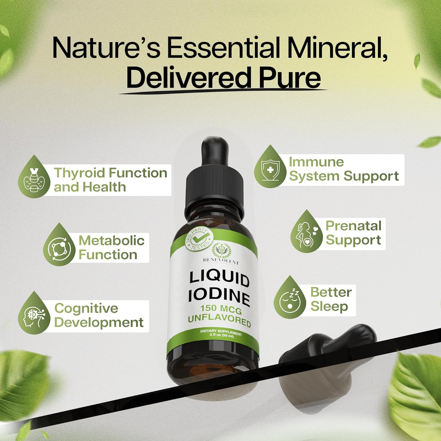 Liqui Iodin Drop 130 Serving Potassiu Iodid fo Thyroid Metabolis Deto Suppor 2 Absorptio  Yea Suppl US Made Glute Free Vega  F Oz