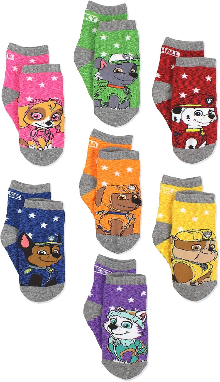 Pa Patro Boy Girl pac Sock wit Gripper (Shoe 4- (Sock 2-4) Grey/Multi)