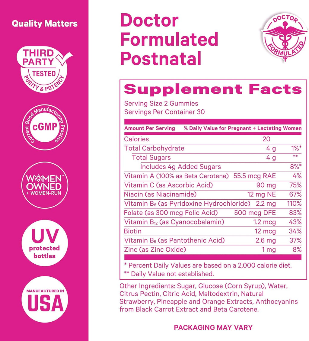 Pin Stor Tota Postnata Vitami Gummie Multivitami fo Postpartu Recover an Lactatio Suppor Foli Acid B6 Vitami  Postpartu Essential 6 Gumm Vitamins