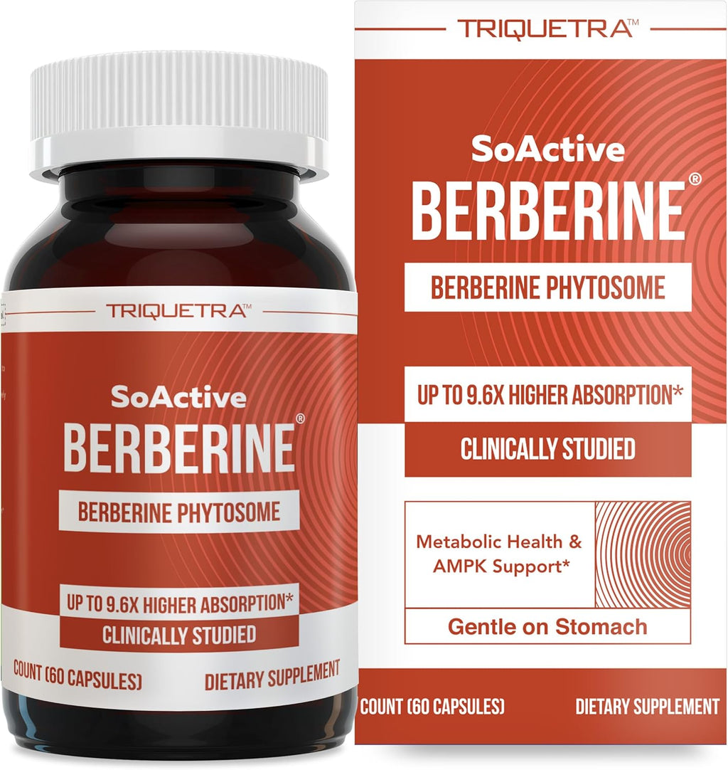 SoActiv Berberin 550mg 9.6 Highe Absorption Clinicall Studied Optimize Phytosom Support Metabolis AMP Activatio Non-GMO Soy-Fre Clinicall Validate Dos 6 Servings