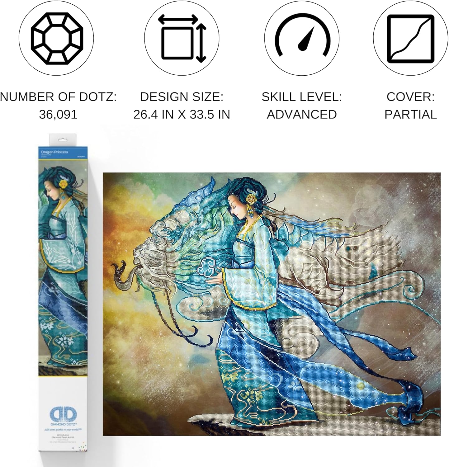 DIAMON DOT Drago Princes Diamon Paintin Kit fo Adult Diamon Ar Kit Relaxin Creativ Craf Ki wit Dot Gem 26.4x33.5