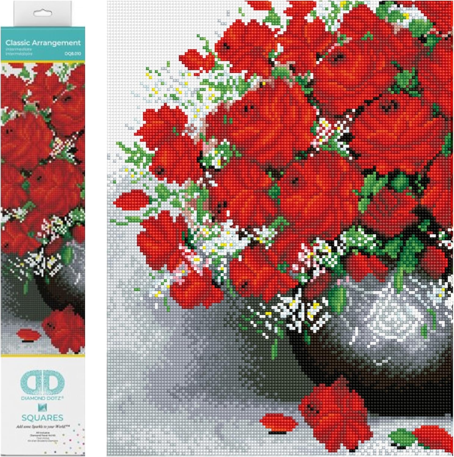 DIAMON DOT Classi Arrangemen Flower Diamon Paintin Kit fo Adult Diamon Ar Kit Relaxin Creativ Craf Ki wit Dot Gem 16.1inchx12.2inch