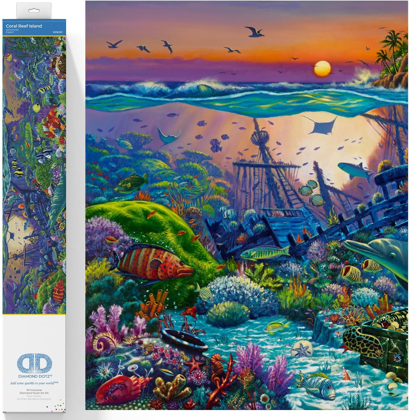 DIAMON DOT Cora Ree Islan Diamon Paintin Kit fo Adult Diamon Ar Kit Relaxin Creativ Craf Ki wit Dot Gem 51x25