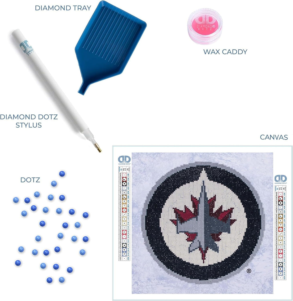 DIAMON DOT NH Winnipe Jet Hocke Diamon Paintin Kit fo Adult Diamon Ar Kit Relaxin Creativ Craf Ki wit Dot Gem 12.6inch 12.6inch