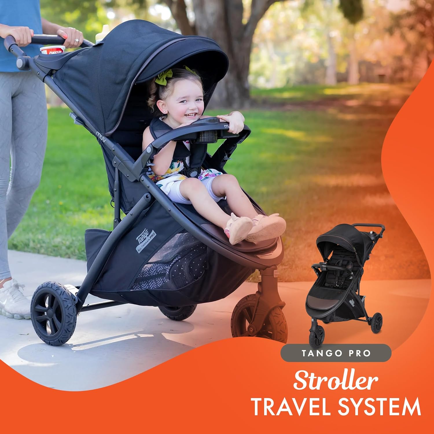 Bab Tren Tang Pr Bab Strolle wit All 3 Infan Ca Seat Adjustabl Canopy Storag Baske Cu Holders Uptow Brow Lightweigh Foldabl Trave Syste fo Toddler Infants