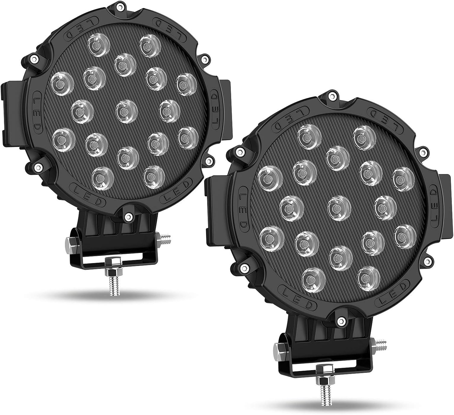 AUTOSAVER88 5 Inch LED Light Pod, 48W 5D LED Cubes 4800LM Offroad Fog Driving Light Truck Pod Light ATV Light Pickup Spot Light Bar for Jeep Boat Bumper Lamp SUV ATV UTV Light - Black, Pack of 2