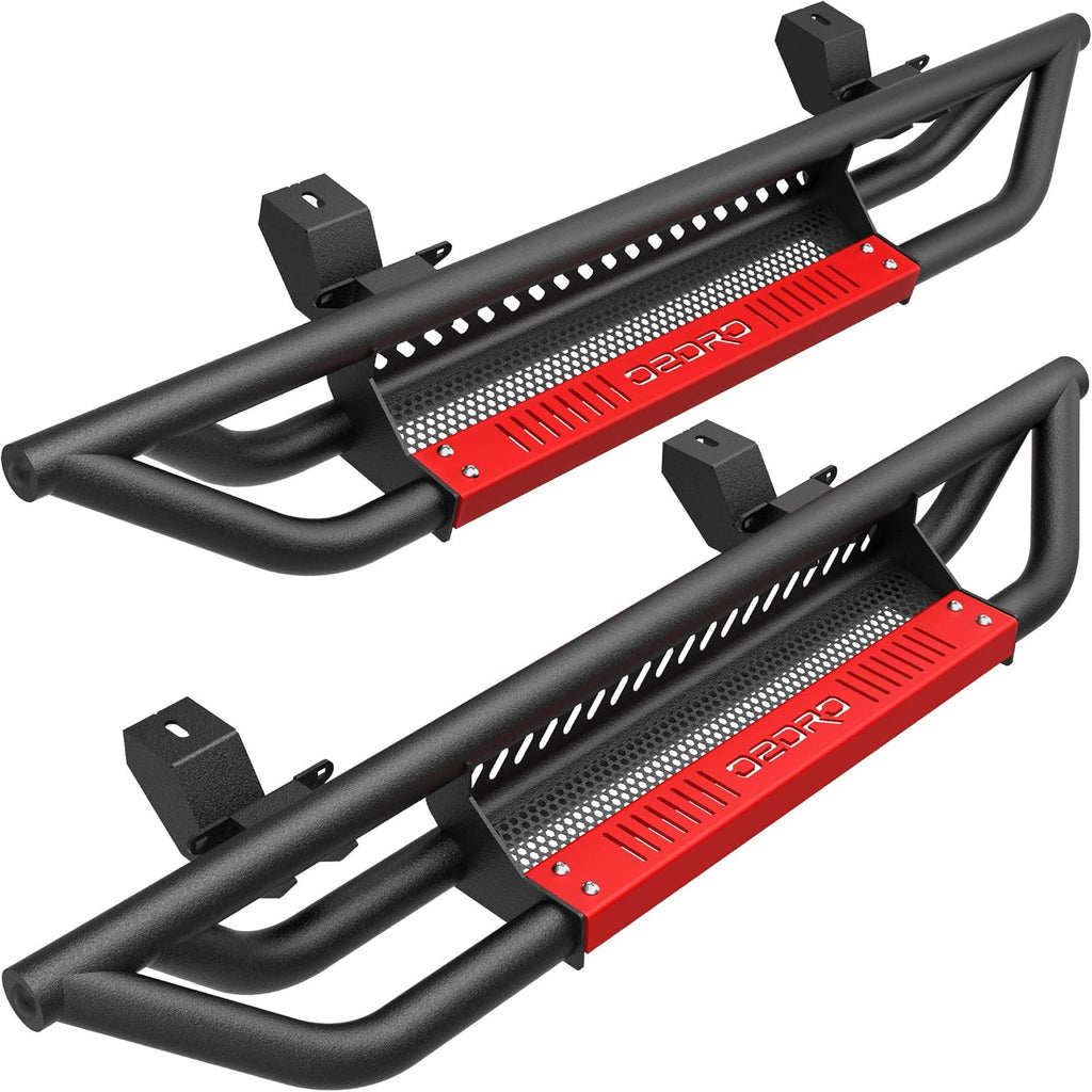 OEDRO 6 inch Running Boards, Drop Side Steps Compatible with 2018-2026 Jeep Wrangler JL 2 Door, All Steel Nerf Bar Paintable Step Plates