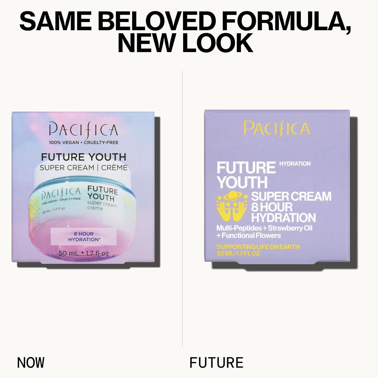 Pacifica Future Youth Super Cream ¨C Daily Anti-Aging Moisturizer for All Skin Types, Lightweight Hydration with Advanced Peptides & Antioxidants, Improves Firmness & Elasticity, Vegan & Clean Beauty