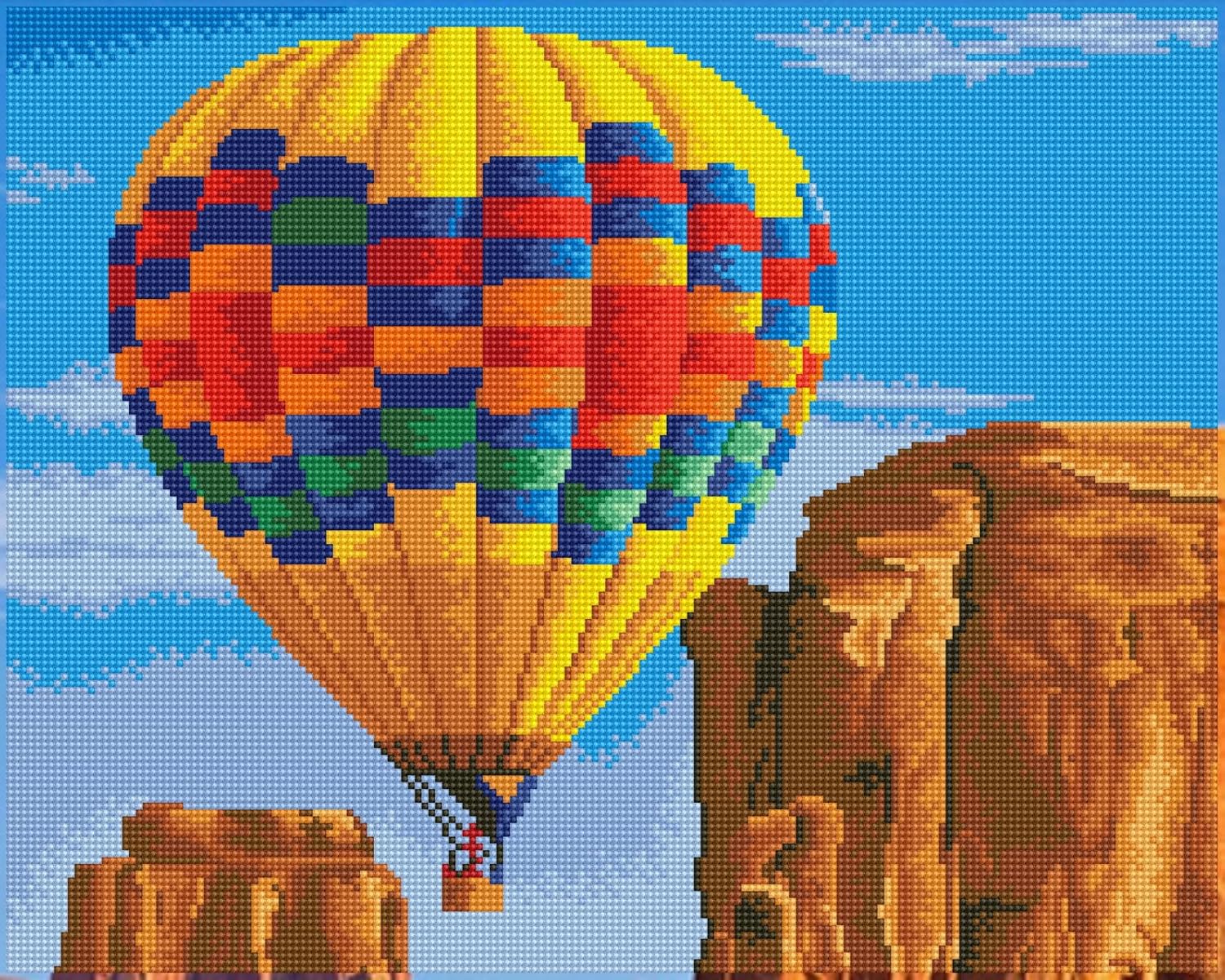 DIAMON DOT Canyo Fligh Ho ai Balloo Diamon Paintin Kit fo Adult Diamon Ar Kit Relaxin Creativ Craf Ki wit Dot Gem 20inchx16inch