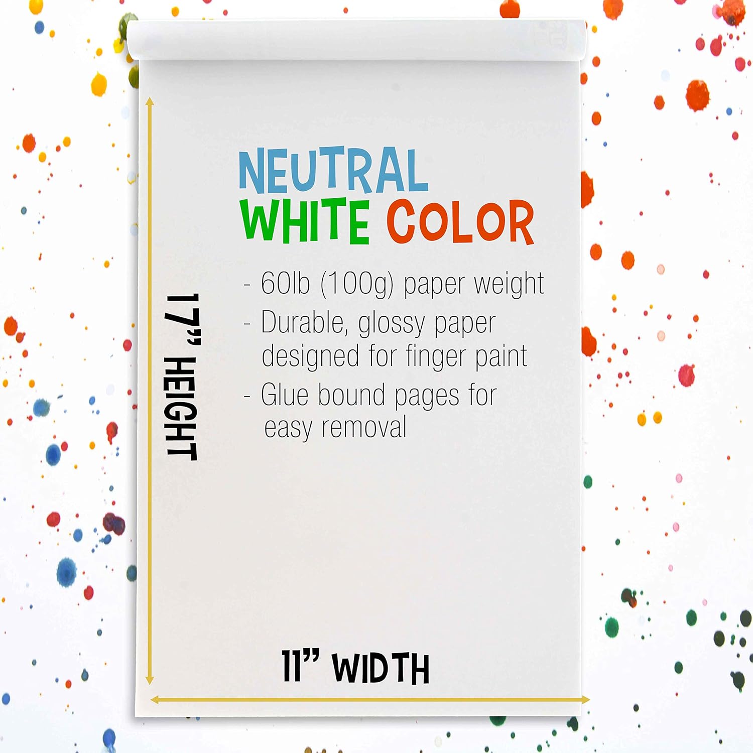 U.S Ar Suppl 11 17inc Larg Finge Paintin Pa ( Pack 2 Sheet Each 60l (100gsm Acid-Fre Coate Sheets Finge Pain Pape fo Painting Drawing Crafts Artwor Kids Toddlers