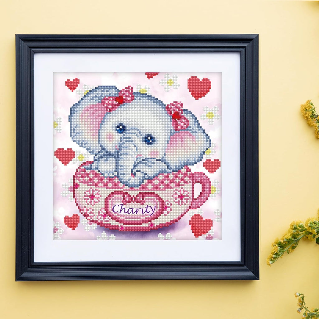 DIAMON DOT Charit Elephan Diamon Paintin Kit fo Adult Diamon Ar Kit Relaxin Creativ Craf Ki wit Dot Gem 12inchx12inch