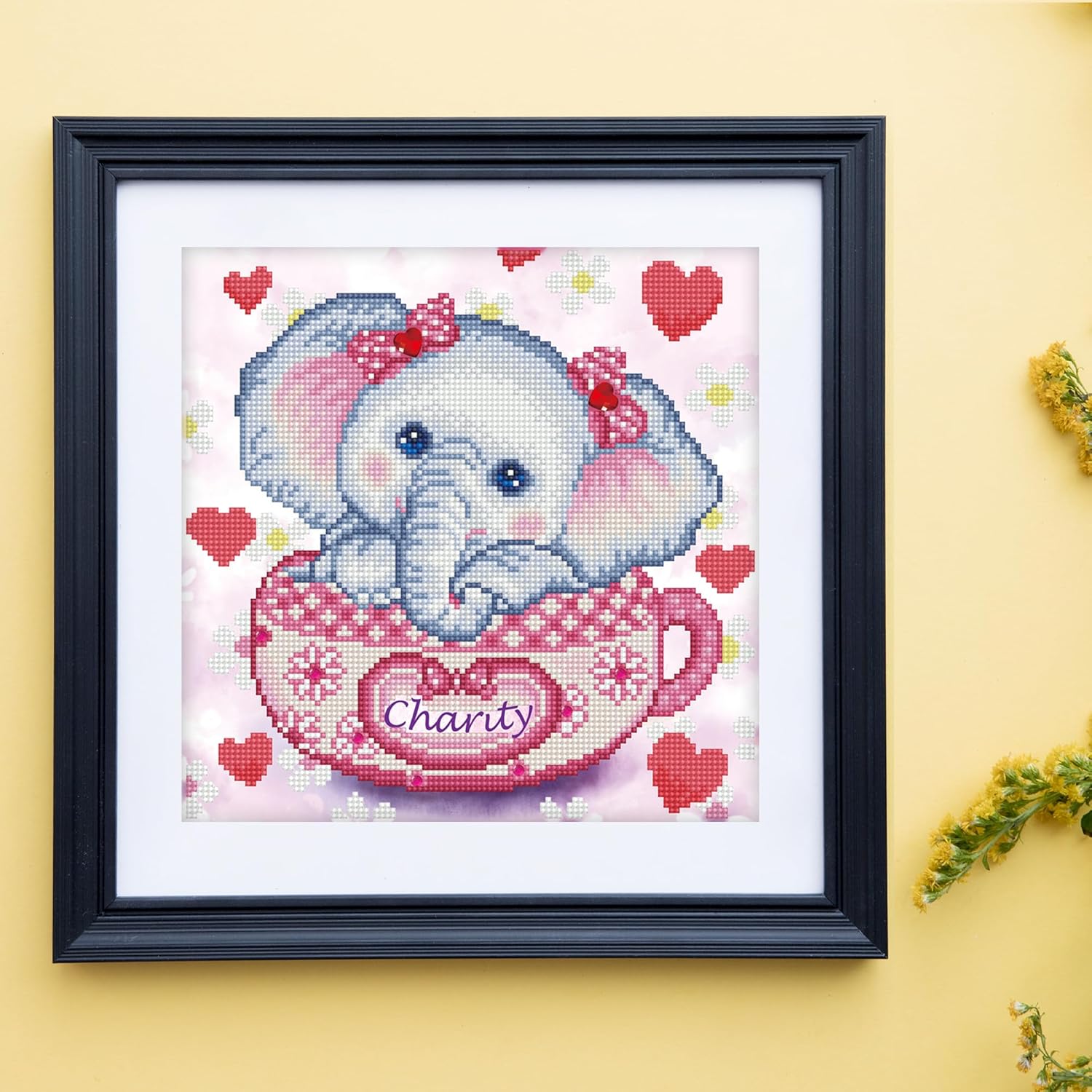 DIAMON DOT Charit Elephan Diamon Paintin Kit fo Adult Diamon Ar Kit Relaxin Creativ Craf Ki wit Dot Gem 12inchx12inch