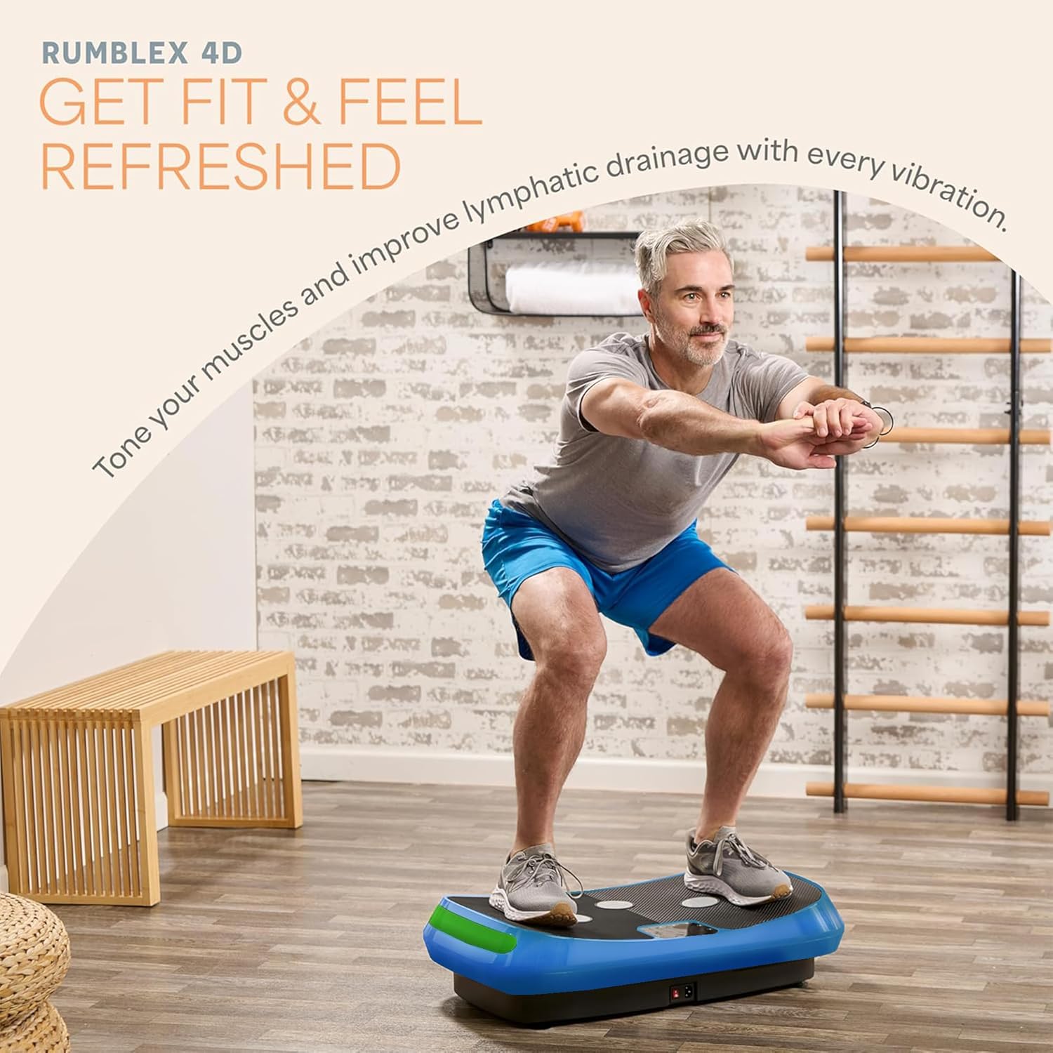Lifepro Rumblex 4D Vibration Plate Exercise Machine with Triple Motor Oscillation, Linear, and Pulsation ¨C Advanced 4D Vibration Technology for Whole Body Fitness, Weight Loss and Recovery at Home