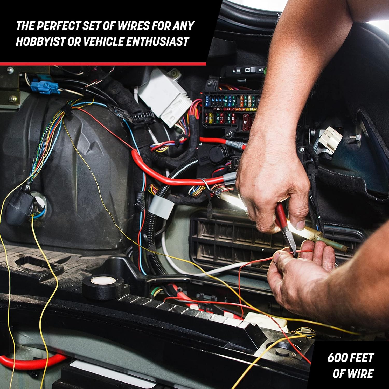 GS Power 600ft CCA 16 Gauge Wire Automotive, 100ft Spool-6 Colors, 16 AWG 12v Low Voltage, Speaker Electrical Wire Low Voltage Primary for Car Stereo Audio Trailer Harness Hookup Wiring LED Light DIY