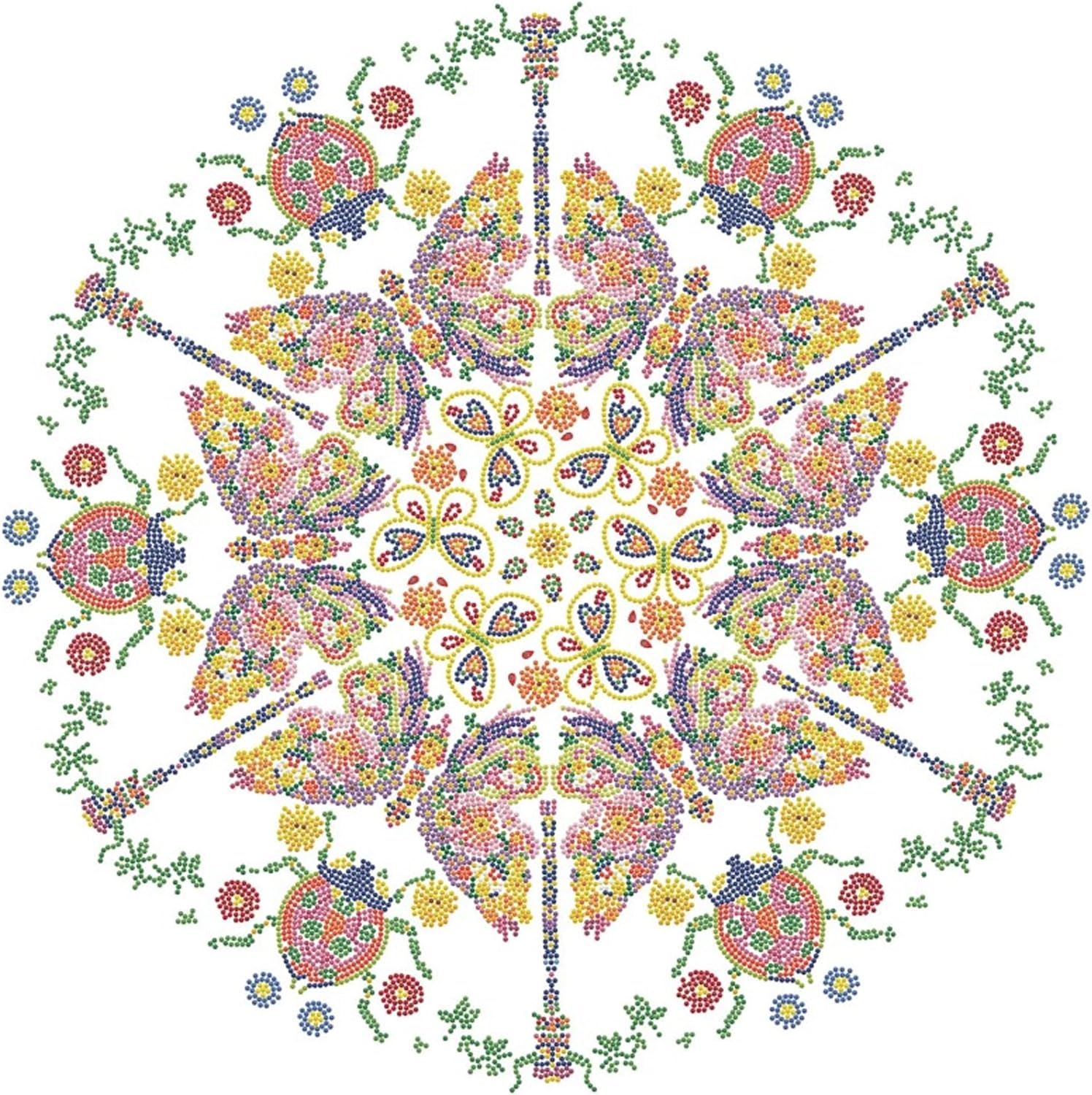DIAMON DOT Kaleidoscop Garde Flora Diamon Paintin Kit fo Adult Diamon Ar Kit Relaxin Creativ Craf Ki wit Dot Gem 24.4inchx24.4inch