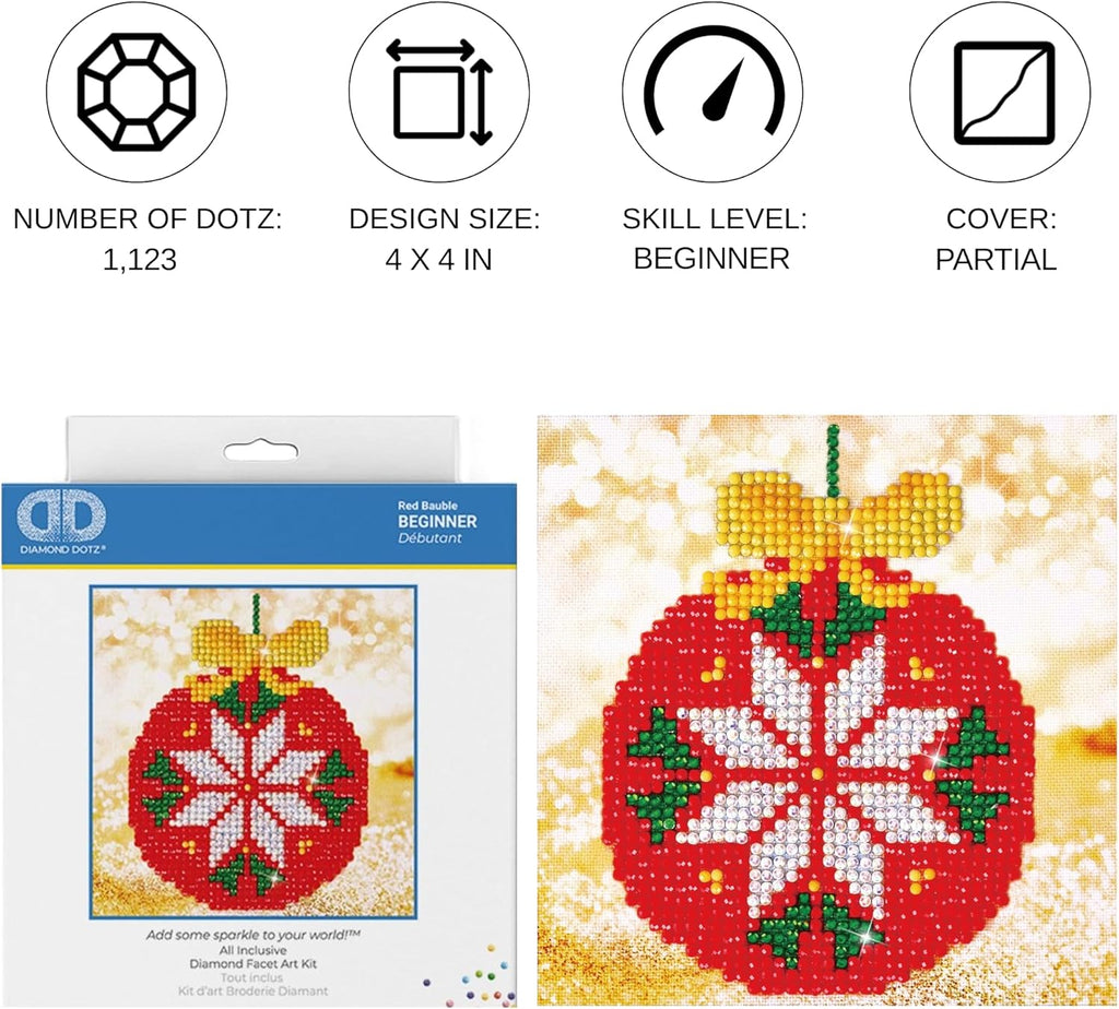 DIAMON DOT Re Baubl Ornamen Diamon Paintin Kit fo Adult Diamon Ar Kit Relaxin Creativ Craf Ki wit Dot Gem 5.3inchx5.3inch