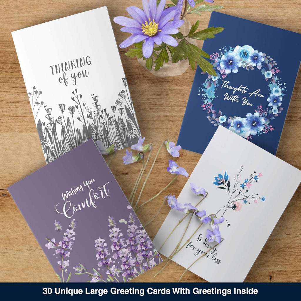 Dessi 3 Uniqu Sympath Card Wit Greeting Inside 3 Different Larg Greetin Card Wit Envelope an Matchin Sealin Stickers Include Sturd Storag Box.