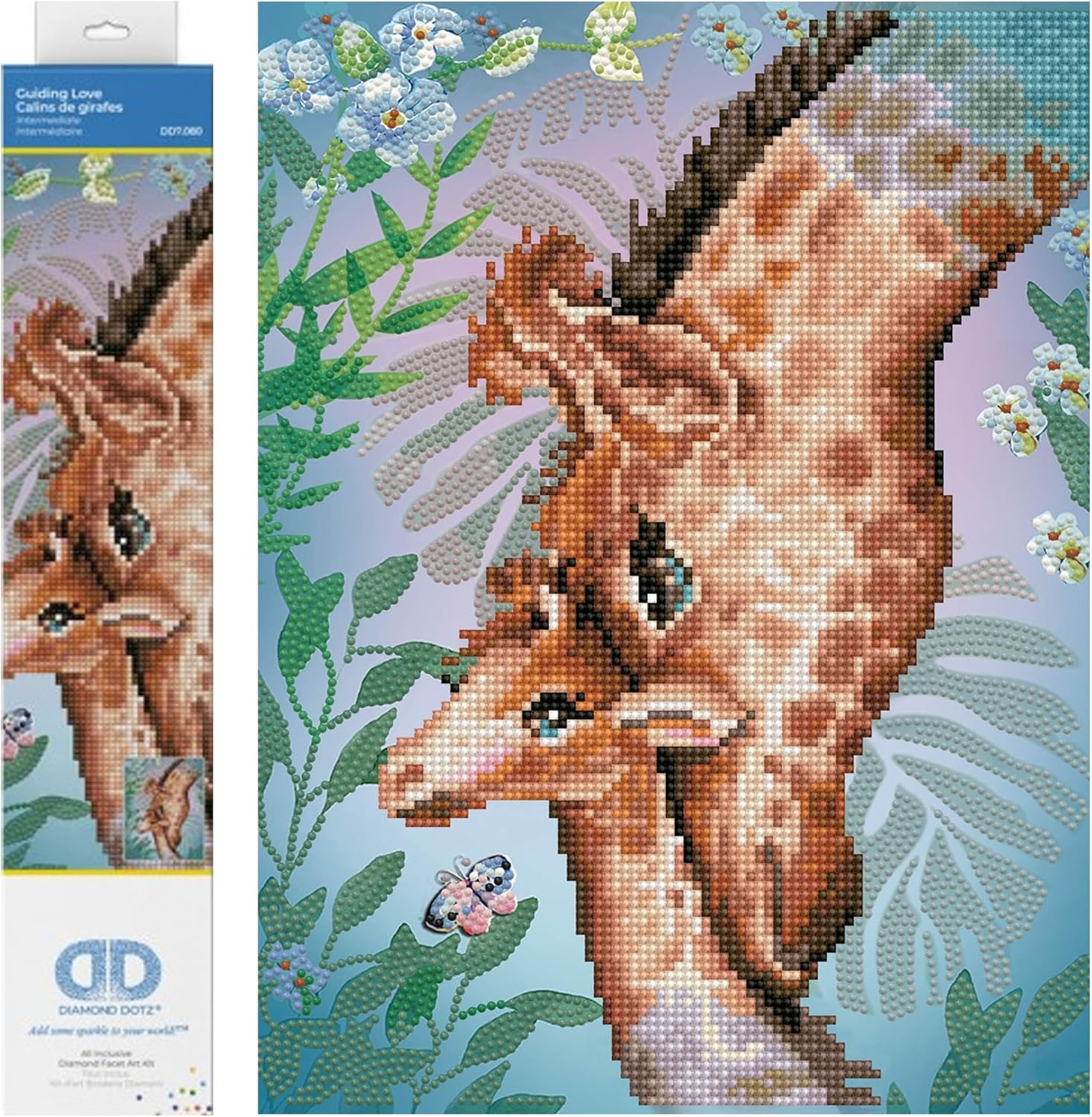DIAMON DOT Guidin Lov Giraff Diamon Paintin Kit fo Adult Diamon Ar Kit Relaxin Creativ Craf Ki wit Dot Gem Giraff 10.6inchx13.8inch