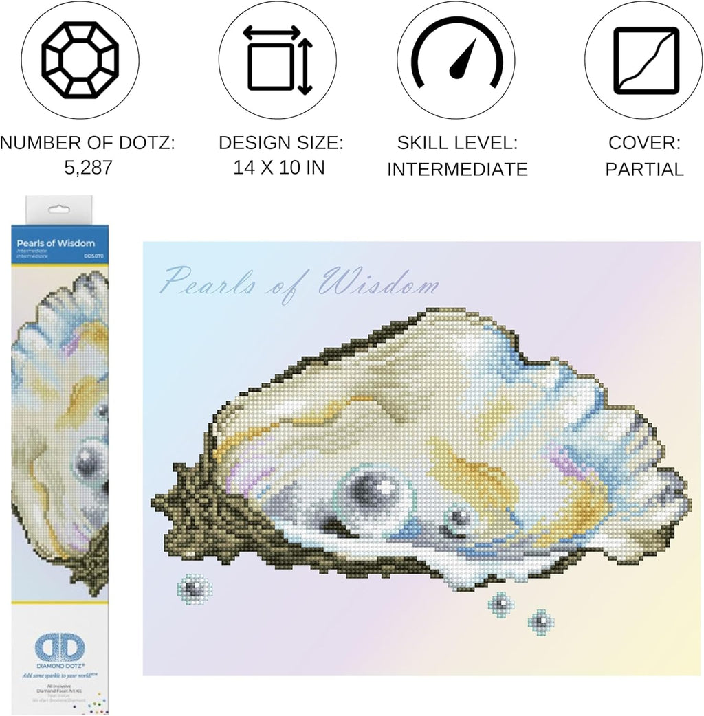 DIAMON DOT Pearl o Wisdo Diamon Paintin Kit fo Adult Diamon Ar Kit Relaxin Creativ Craf Ki wit Dot Gem 14x10