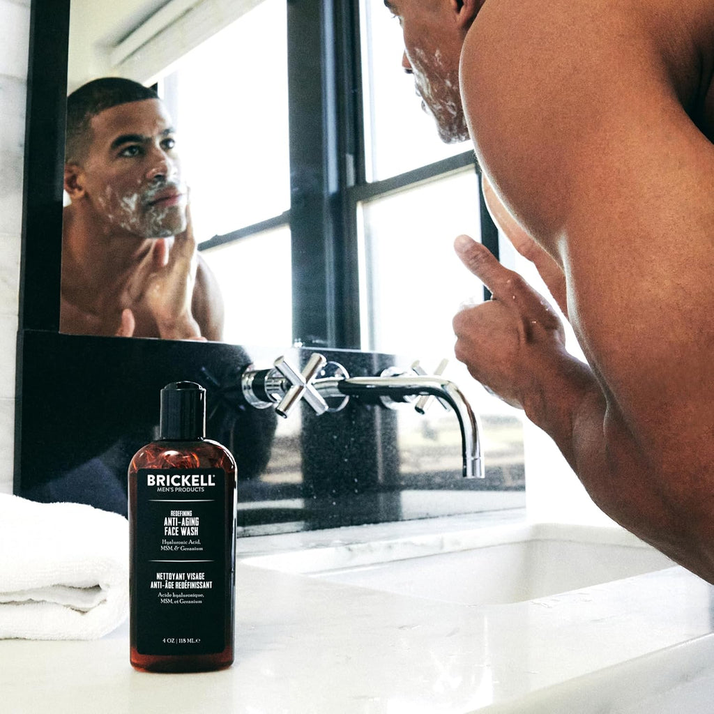 Brickel Men' Redefinin Anti-Agin Fac Was Fo Men Natura an Organic Foamin Ge Fac Was Firm Plump Ski t Reduc Sign o Agin (Scented oz)