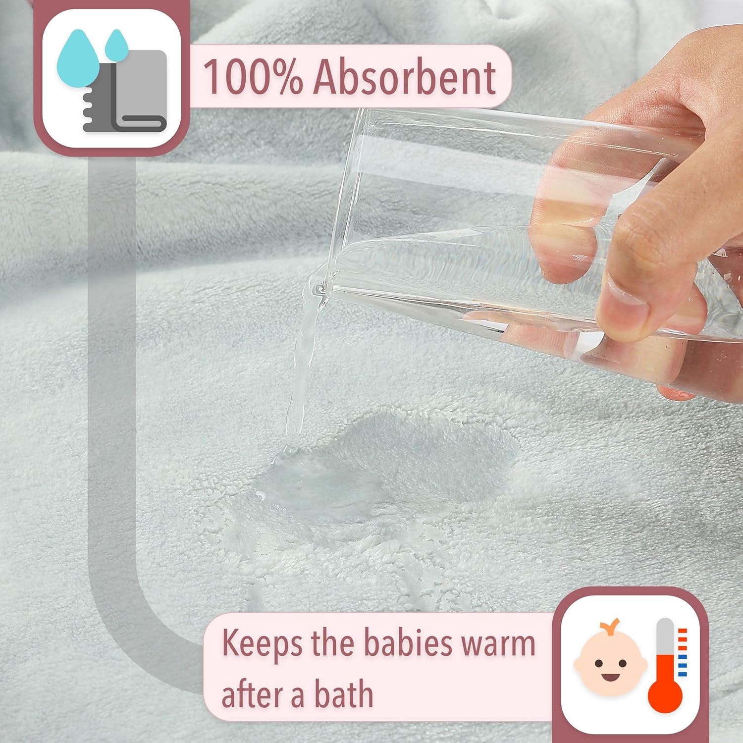 Bab Anima Fac Rob Unisex 0- Month Plush Elephant Hoode Towel