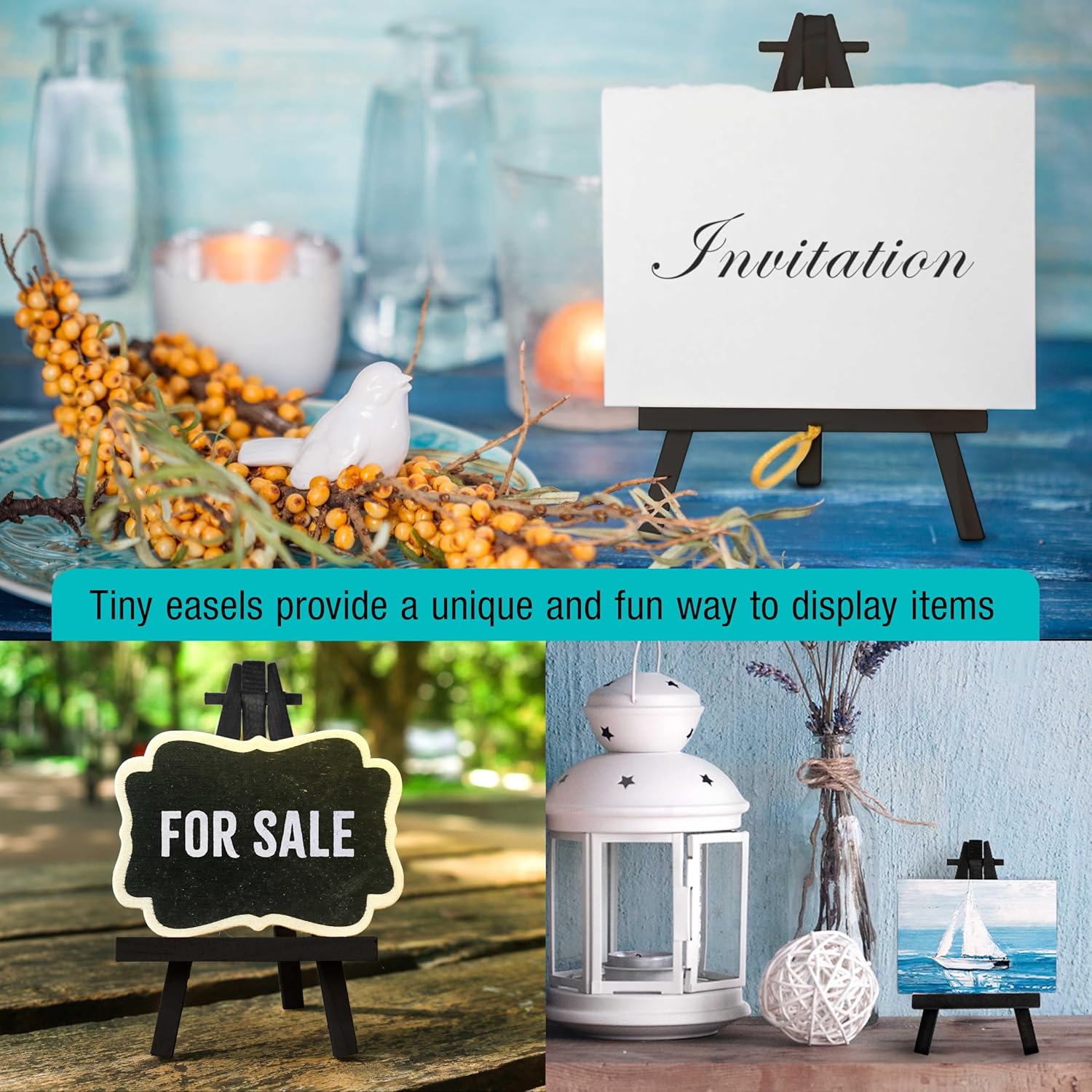U.S Ar Suppl 8inc Hig Smal Blac Woode Ease ( Pack) A-Fram Canva Stan Tripod Smal Paintin Easel Tableto Ease fo Painting Canvases Studen Crafts Even Sign Photos