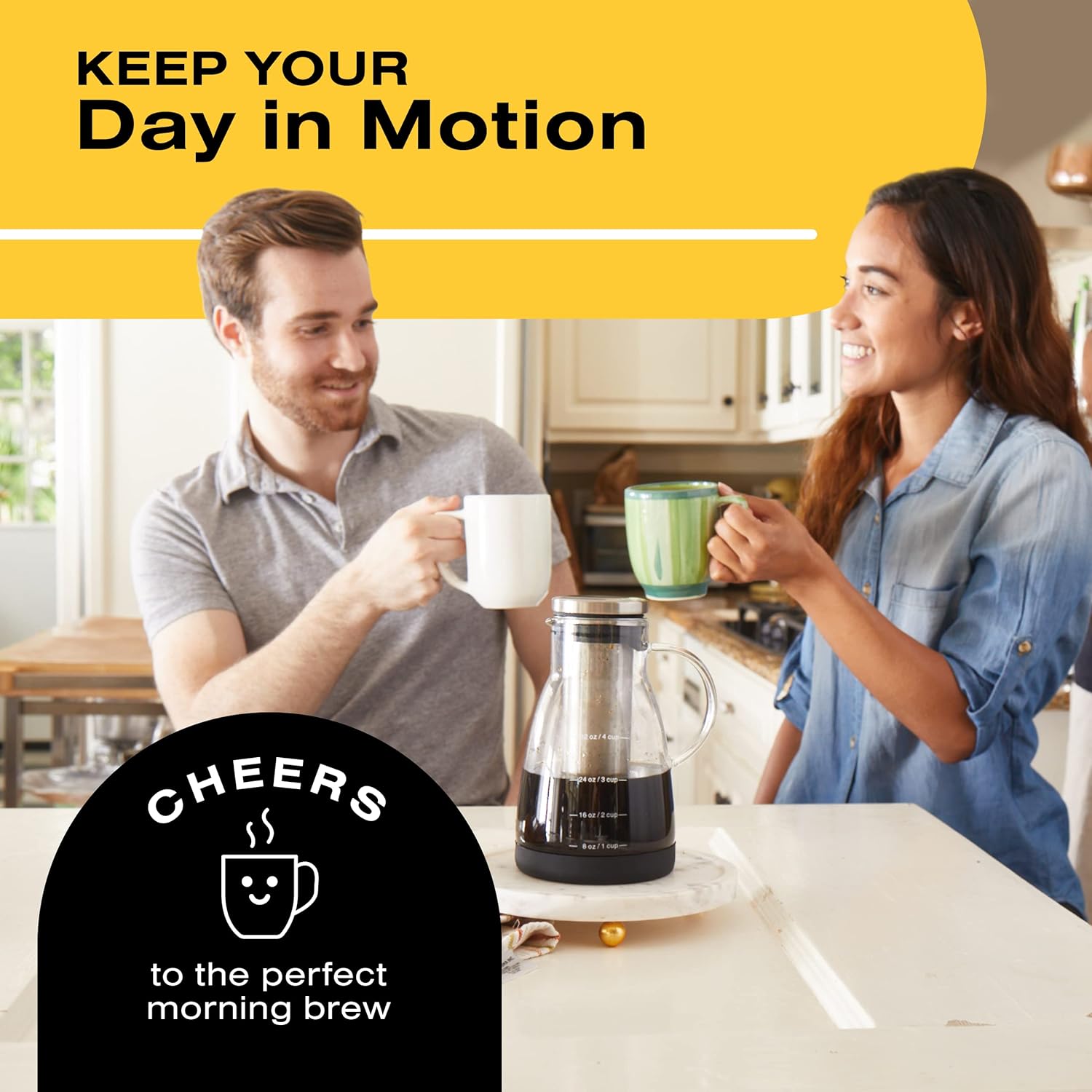 Bea Env Col Bre Coffe Make 3 o Glas Coffe Col Bre Make an Pitche w/Silicon Ca Base