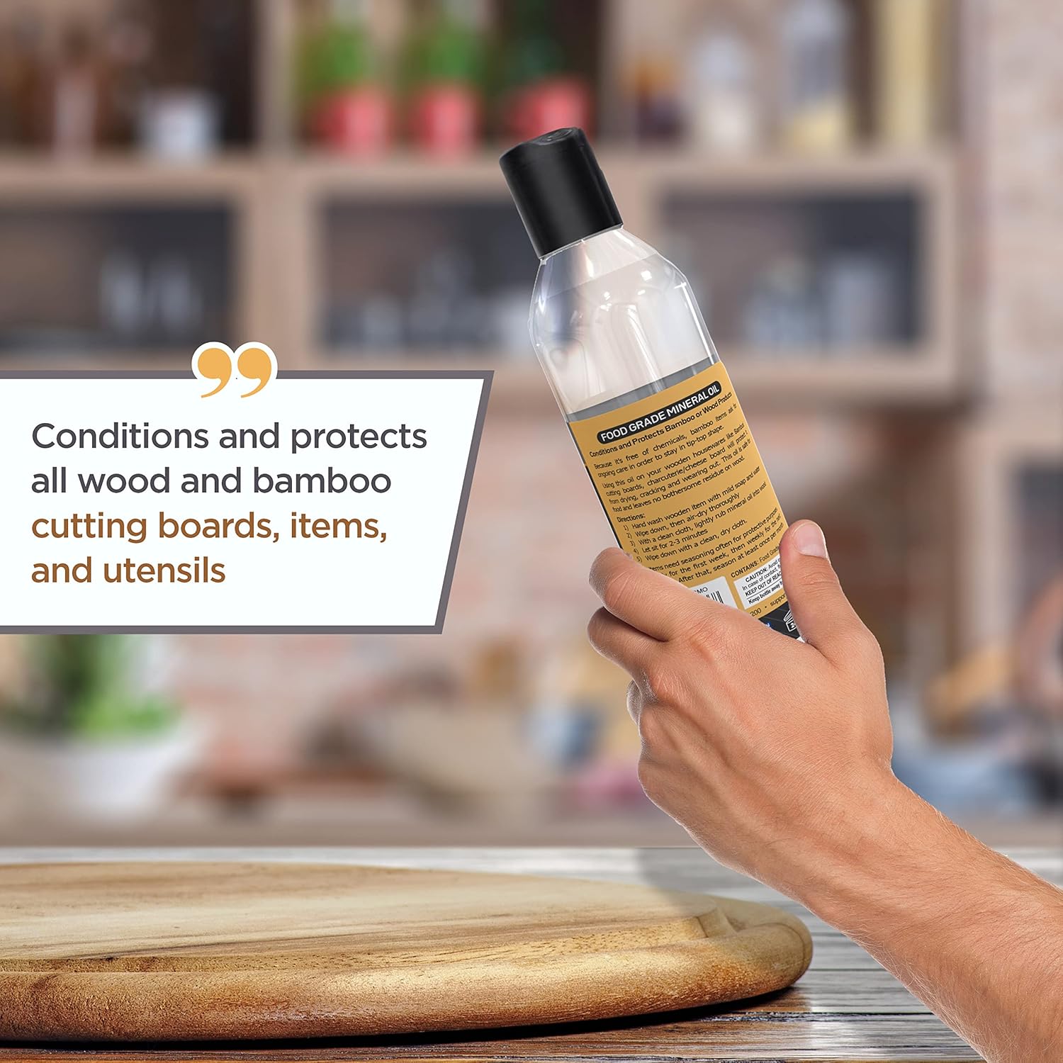 Cutting Board Oil - 12 oz Food Grade Mineral Oil for Wood Cutting Board Conditioner, Butcher Block Oil, Mineral Oil Food Grade - Protects and Restores Wood, Bamboo, Teak - Kitchen Care Gift Idea
