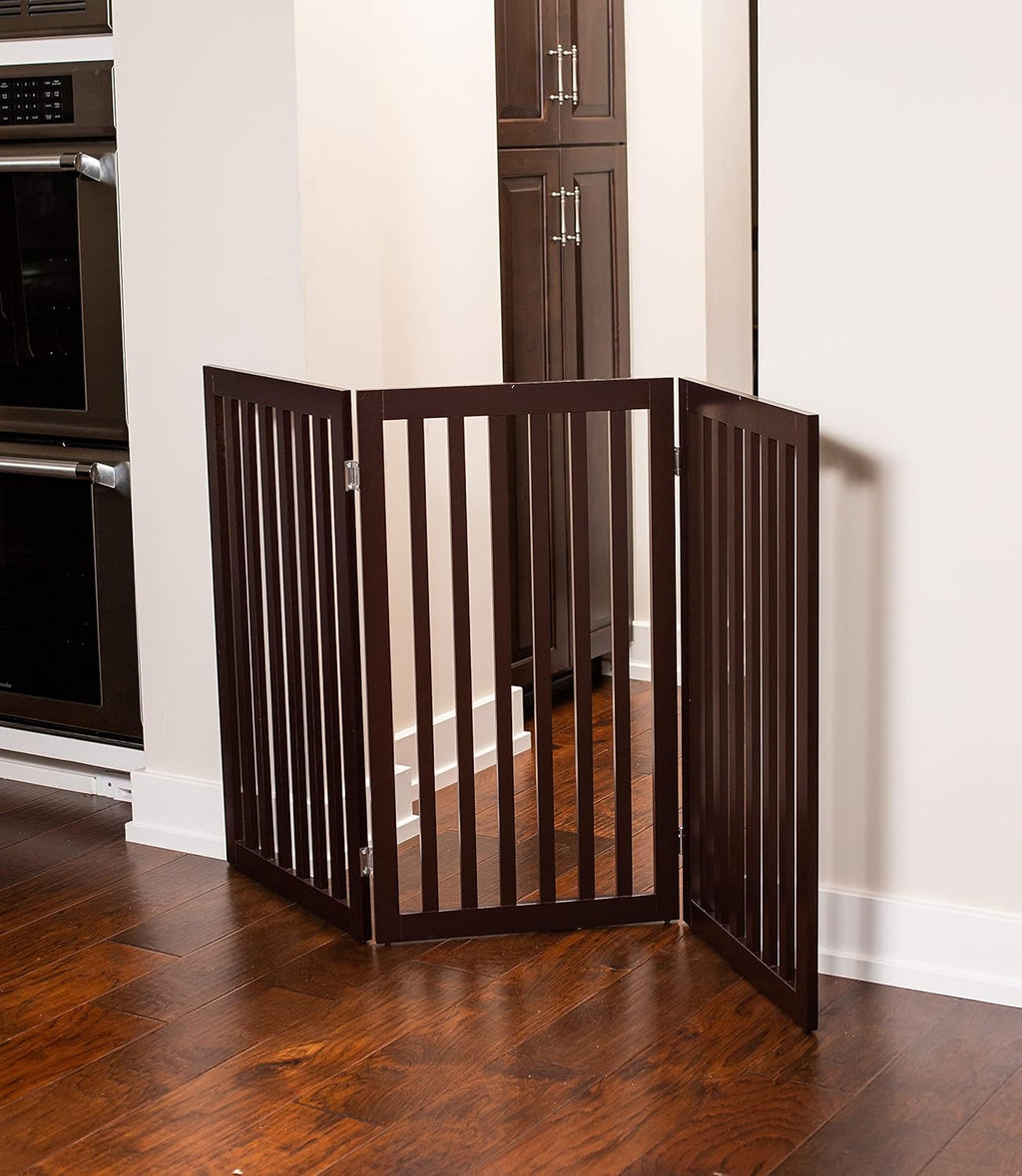 INTERNET' BES Do Gat Indoo Freestandin Pe Barrier Foldin Woo Do Fence Extr Wid Doorwa Pupp Gate Indoo Anima Privac Panel Woode Ca Fenc  Pane 36inch Espresso