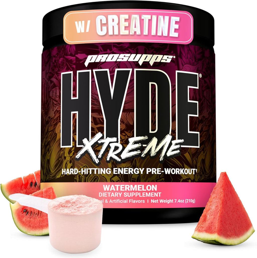 PROSUPPS Mr. Hyde Xtreme Pre Workout Powder with Creatine, Beta Alanine Caffeine ¨C Extreme Energy, Pumps, Focus Performance - Fitness Gym Supplements for Men Women (Watermelon, 30 Servings)