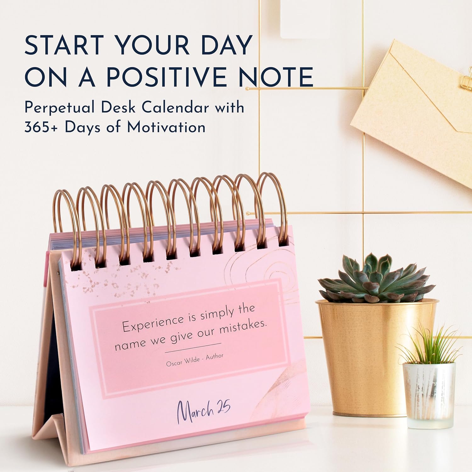RYVE Motivational Calendar - Daily Flip Calendar with Inspirational Quotes - Motivational Gifts and Inspirational Gifts for Women, Desk Decor, Office Decor for Women and Office Desk Accessories