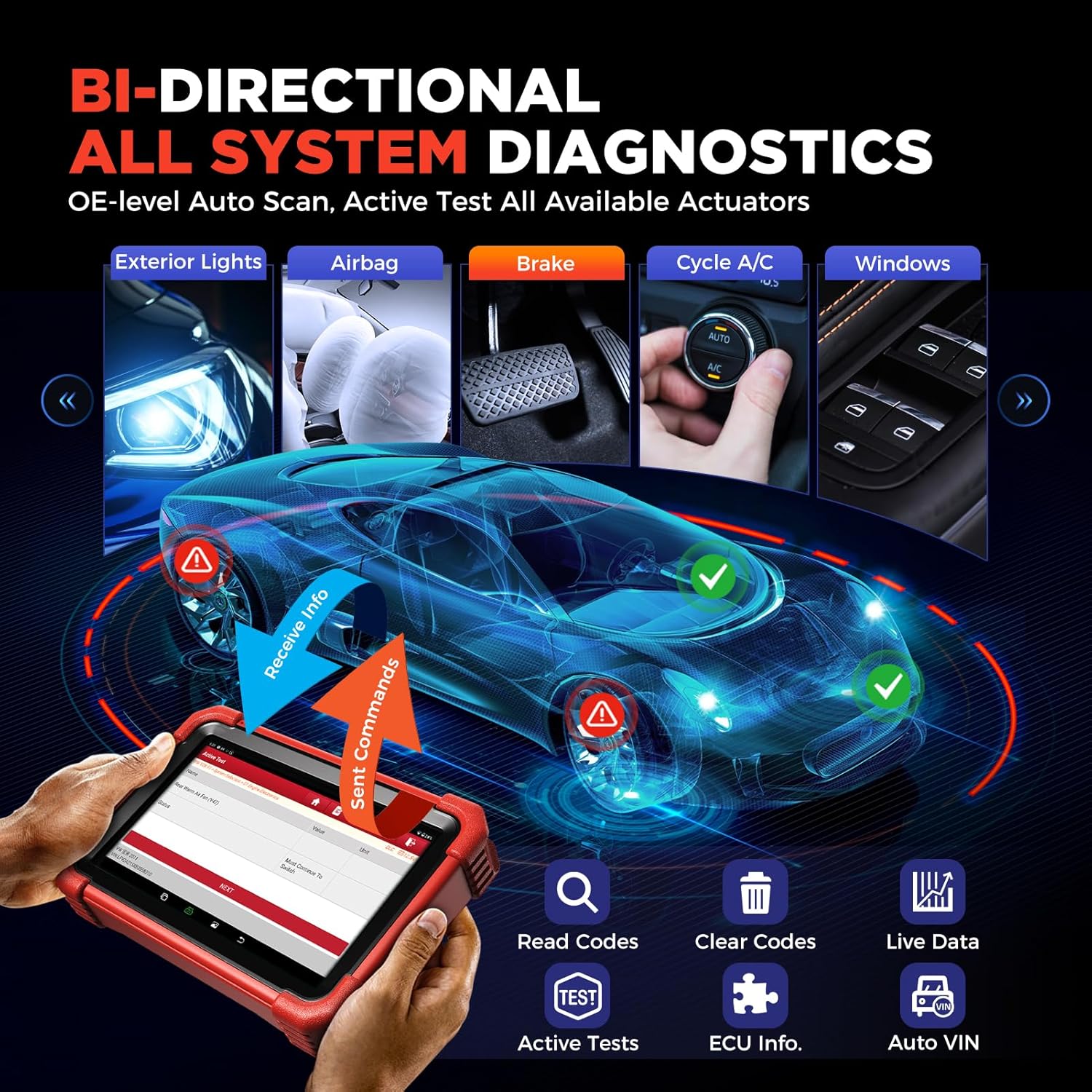 LAUNC X43 CRP919XB OBD Scanner 202 Wireles Bidirectiona Sca Too wit DBSCa VI Connector EC Coding FC AutoAuth 2-Yea Fre Update V.A. Guide 35 Services Al Systems CANFD